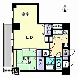 アルカディア西内町 2Kの間取図画像