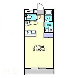 レジデンスM 1Kの間取図画像