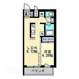 コリドールナカノ 1LDKの間取図画像
