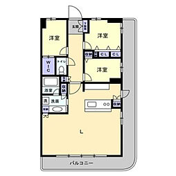 グラディス高松ザ・タワー 3LDKの間取図画像