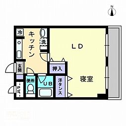 アルカディア西内町 1Kの間取図画像
