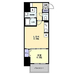 高松市中新町マンション 1LDKの間取図画像
