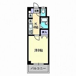 貳室邸マンション 1Kの間取図画像