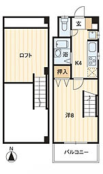 貳室邸マンション 1Kの間取図画像