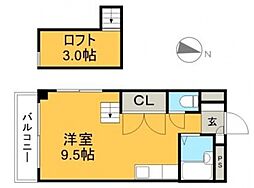 フェンネルハイツ ワンルームの間取図画像