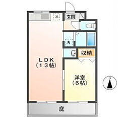 ハイツA 1LDKの間取図画像