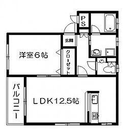 メリベル1 1LDKの間取図画像