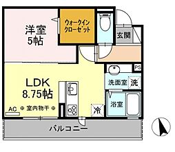アルカディア 1LDKの間取図画像