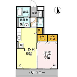 コンフォート 1LDKの間取図画像