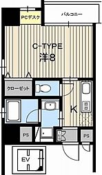 アルファレガロ大橋通 1Kの間取図画像