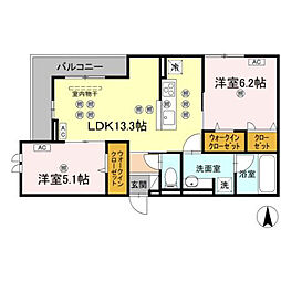 GraceCourt 2LDKの間取図画像