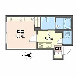 シャーメゾン朝倉駅前 1Kの間取図画像