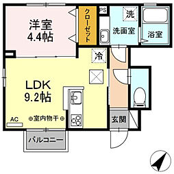 ピースフル4 1LDKの間取図画像