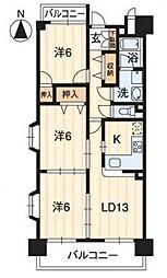 パールリバー 3LDKの間取図画像