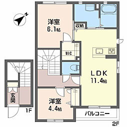 アルテミス 2LDKの間取図画像