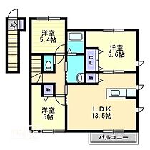 プレインパインＢ 207 ｜ 岡山県倉敷市水江（賃貸アパート3LDK・2階・73.72㎡） その2