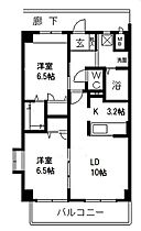 ビバリーガーデン老松 601 ｜ 岡山県倉敷市老松町3丁目（賃貸マンション2LDK・6階・59.85㎡） その2