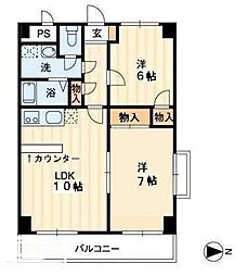 グレイスタワー 2LDKの間取図画像