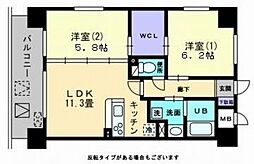 アルティザ倉敷 2LDKの間取図画像