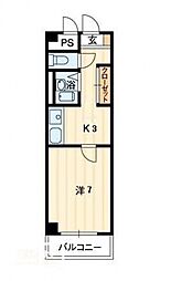 グレイスタワー 1DKの間取図画像