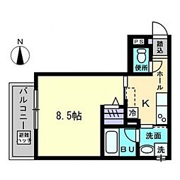 Maisondequatre3 1Kの間取図画像