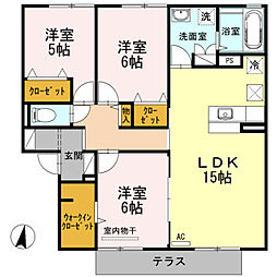 グレイスヒルズ蔵王Ｃ 2階3LDKの間取り