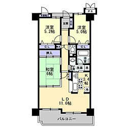 アルファステイツ沖野上 3LDKの間取図画像