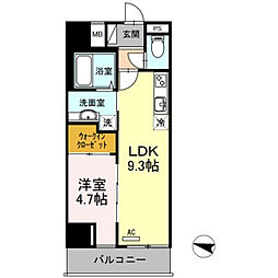 ALOFT 1LDKの間取図画像