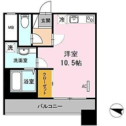 ALOFT ワンルームの間取図画像