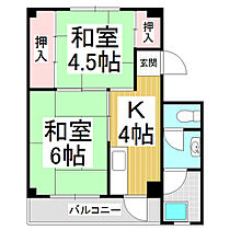 ビレッジハウス西春近1号棟  ｜ 長野県伊那市西春近（賃貸マンション2K・2階・33.61㎡） その2