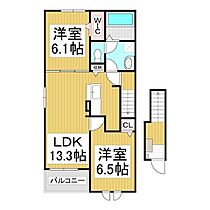 長野県上伊那郡箕輪町大字中箕輪（賃貸アパート2LDK・2階・59.58㎡） その2