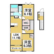 カーサ　ラルゴ  ｜ 長野県上伊那郡箕輪町大字中箕輪（賃貸アパート2LDK・2階・62.05㎡） その2