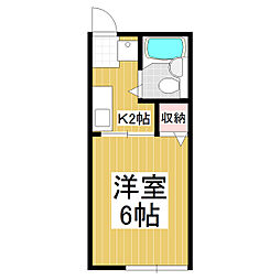 シティハイムユキコ 1Kの間取図画像