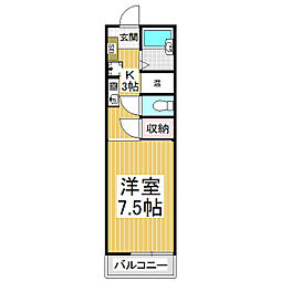 セントラルマンション 1Kの間取図画像