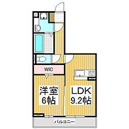 コンフォーティア箕輪A 1LDKの間取図画像