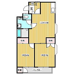 アーバンライフコマツ 2LDKの間取図画像