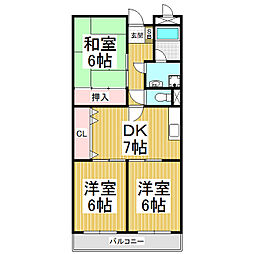 リンピア伊那小林 3DKの間取図画像