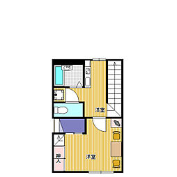 レオパレスみぶ川 1Kの間取図画像