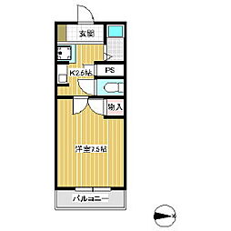 ハミング伊那 1Kの間取図画像