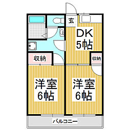 メゾンドヴエールα 2Kの間取図画像