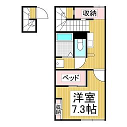 レオパレスパストラル 1Kの間取図画像