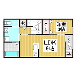 S.YI 1LDKの間取図画像