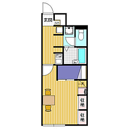 レオパレス宮木 1Kの間取図画像
