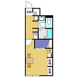 レオパレスOGAWAT 1Kの間取図画像