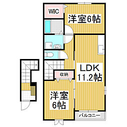 フラワーヒルズ2 2LDKの間取図画像
