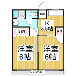 マンションロイヤル21 2Kの間取図画像
