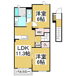 パルフェ 2LDKの間取図画像