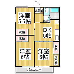 一松ビル 3DKの間取図画像