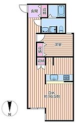 brillante paws 舎人 1LDKの間取図画像