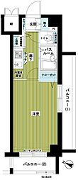 トーシンフェニックス上野毛 1Kの間取図画像
